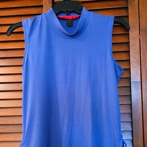 Hot Kiss XL dusty blue turtleneck crop tank top